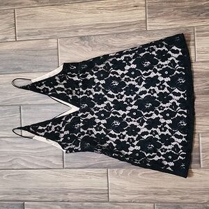 FREE PEOPLE DANGEROUS LOVE BLACK LACE MINI DRESS SIZE 10